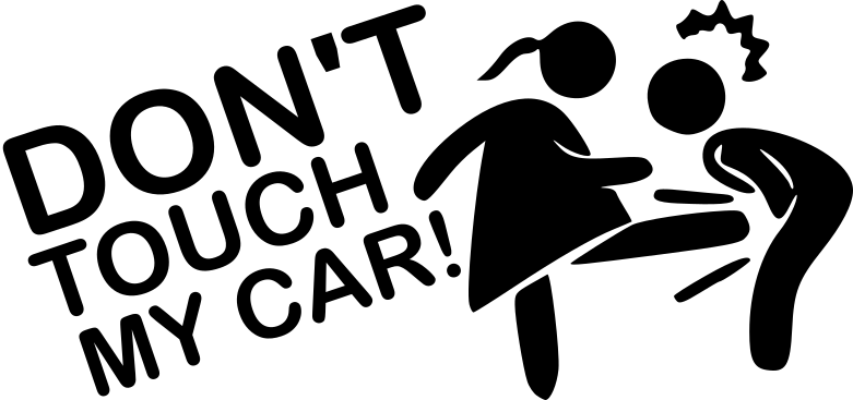 Sticker decorativ auto, Tuning auto, 24 x 11 cm - "Don't touch my car!"